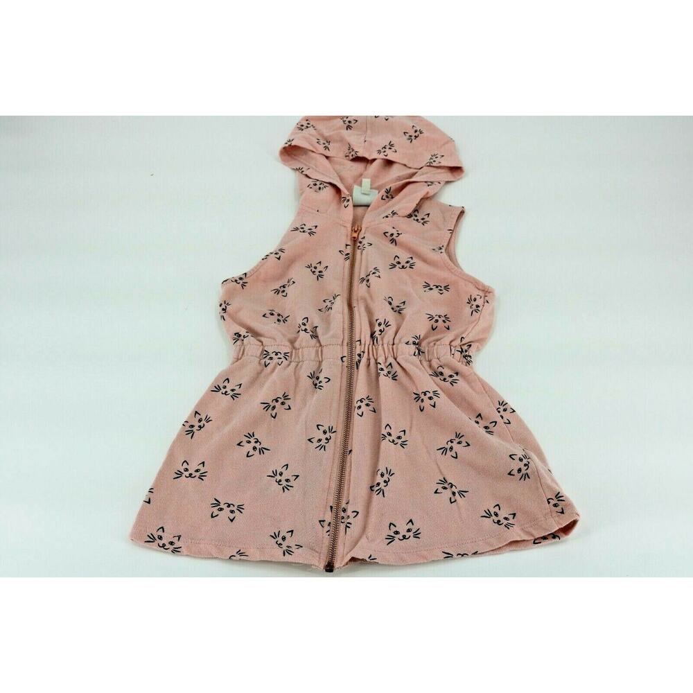 Belle Du Jour Girl’s Pink Kitty Cat Zippered Vest Kid’s Youth Size Medium